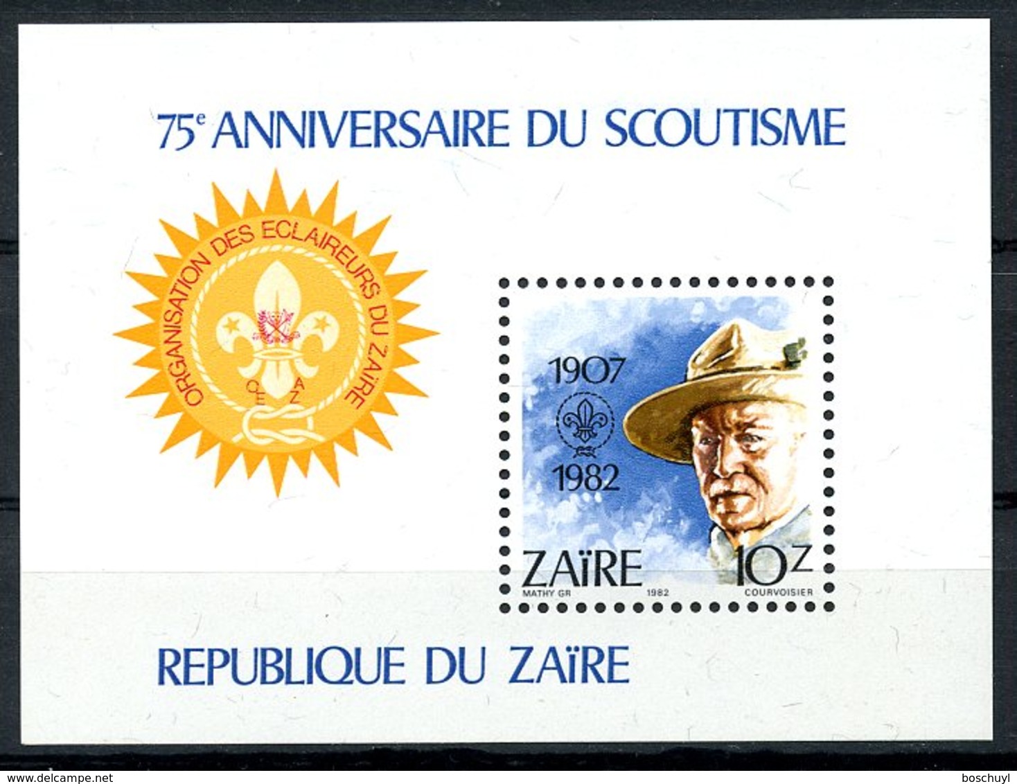 Zaire, 1982, Scouting, Scouts, MNH, Michel Block 44 - Altri & Non Classificati