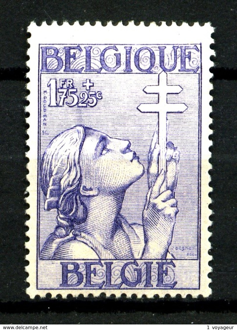 BELGIQUE - YT 382 - 1F75+25c Bleu - Neuf N* - Très Beau - Unused Stamps