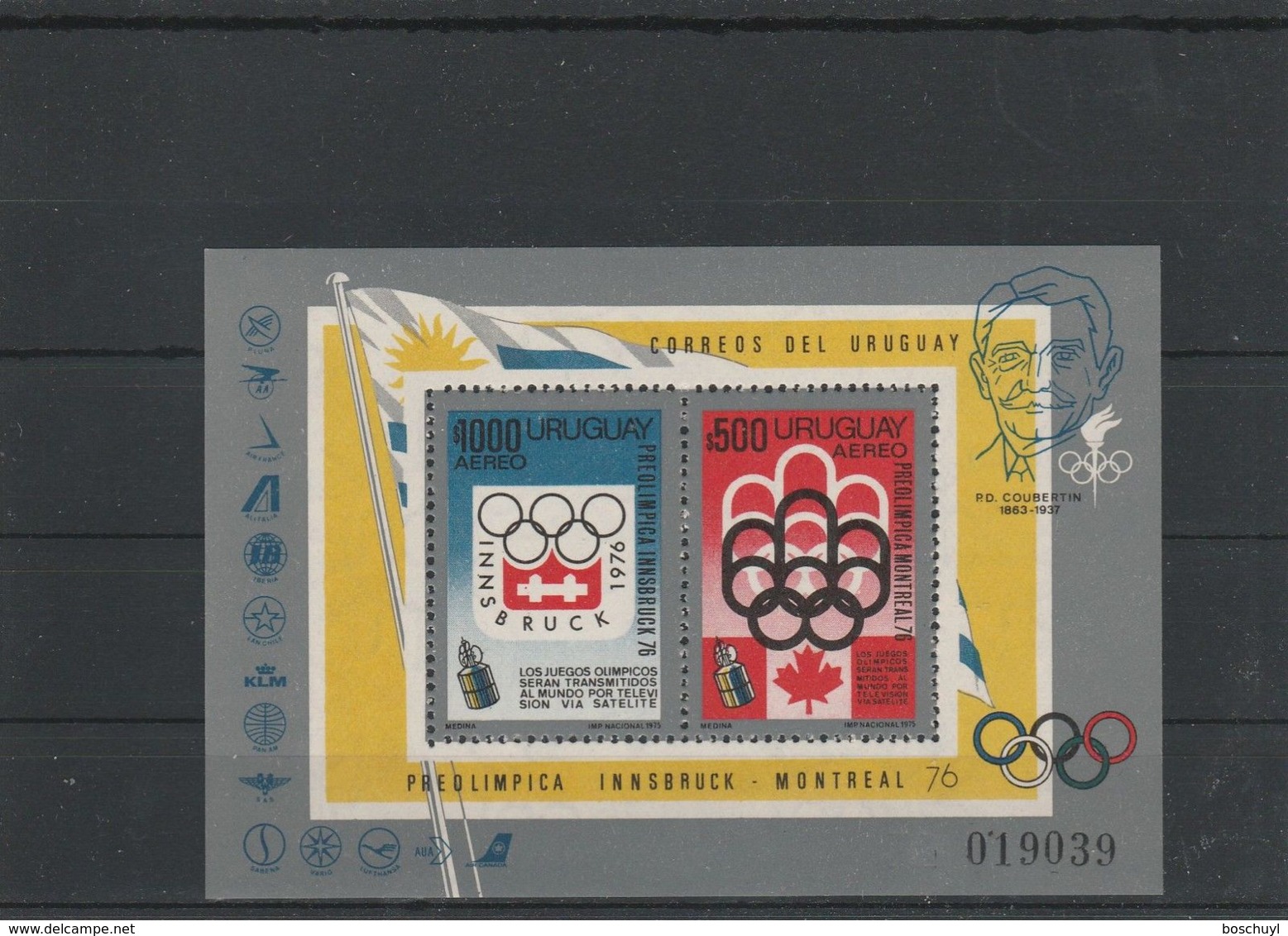 Uruguay, 1975, Olympic Games Innsbruck And Montreal, Sports, MNH, Michel Block 24 - Uruguay
