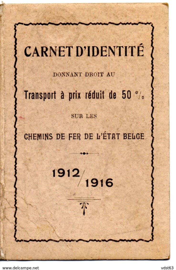 Chemin De Fer Belge Spoorwegen 1912 1916 Carnet Carte Réduction 50 % Prijsvermindering - Titre De Transport SNCB NMBS - Andere & Zonder Classificatie