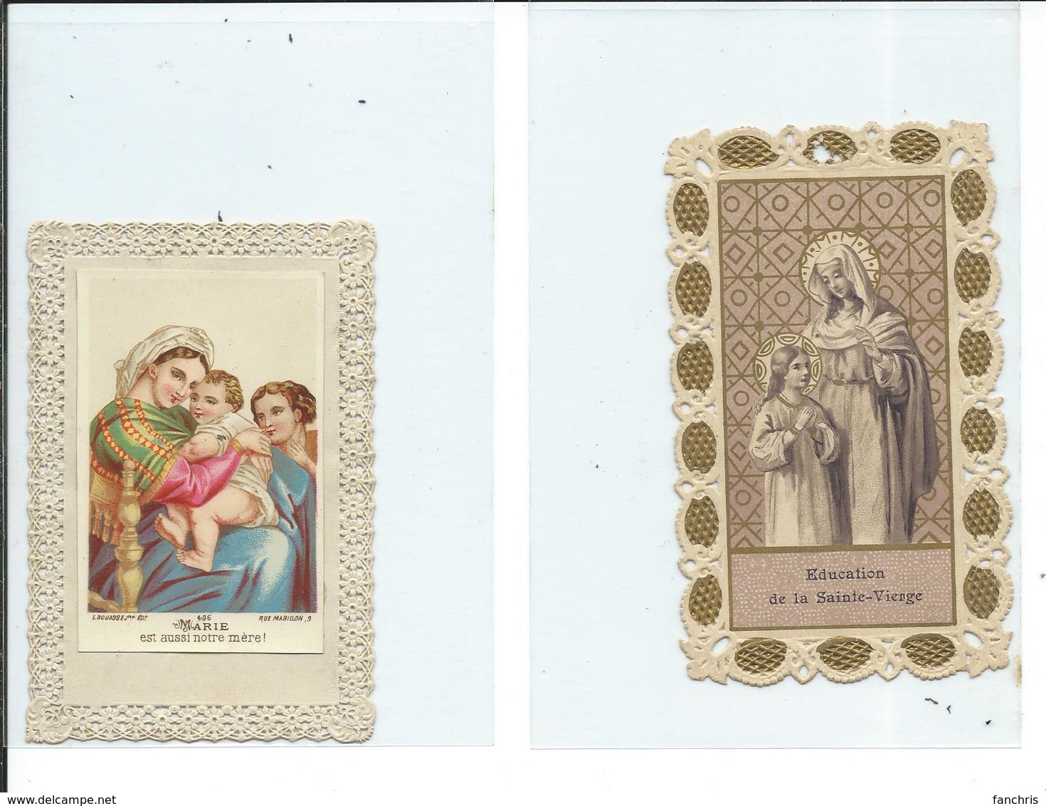 2 Images Pieuses-Education De La Sainte-Vierge Et Marie Est Aussi Notre Mère - Santini