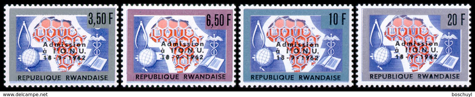 Rwanda, 1963, Admission To The United Nations, MNH, Michel 9-12 - Other & Unclassified