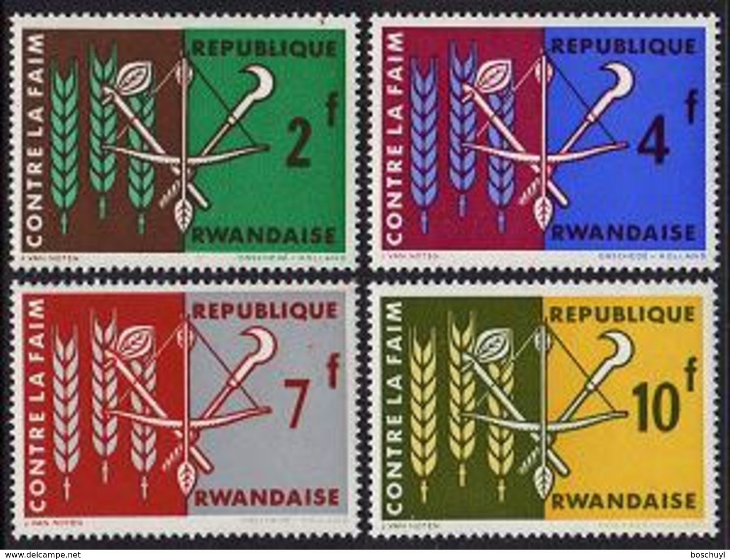 Rwanda, 1963, Freedom From Hunger, FAO, United Nations, MNH, Michel 23-26A - Other & Unclassified