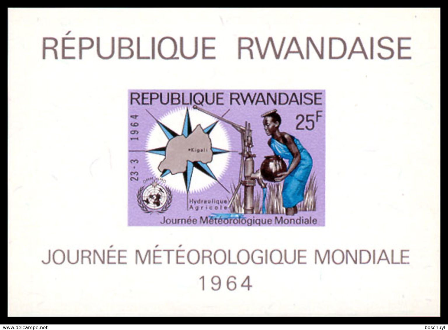 Rwanda, 1964, World Meteorological Day, WMO, United Nations, MNH, Michel Block 1 - Other & Unclassified