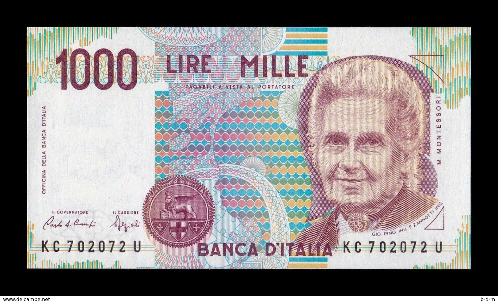 Italia Italy Lot Bundle 10 Banknotes 1000 Lire M. Montessori 1990 Pick 114a UNC - 1000 Liras