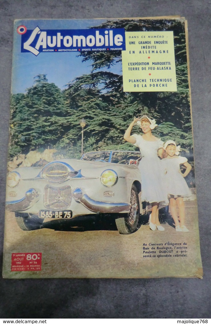 L'automobile Magazine N°76 Août 1952 - Auto