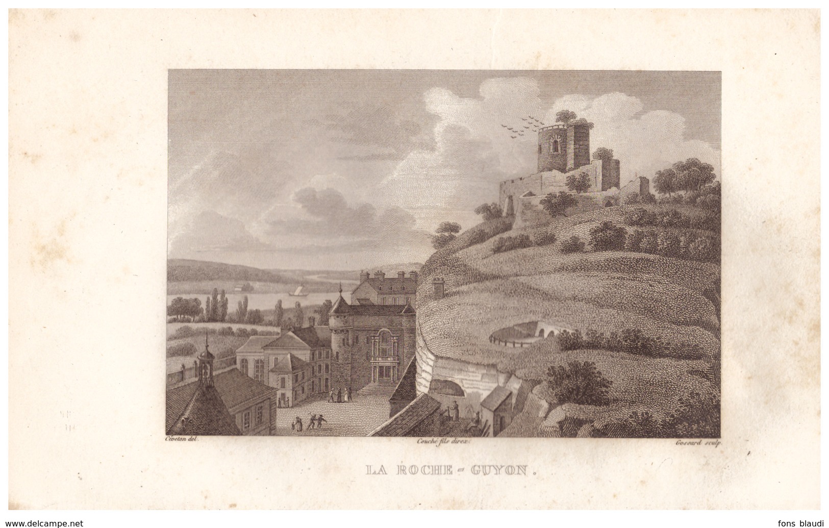 1836 - La Roche-Guyon (Val-d'Oise) - Vue Générale - Gravure D'après Civeton - FRANCO DE PORT - Prints & Engravings