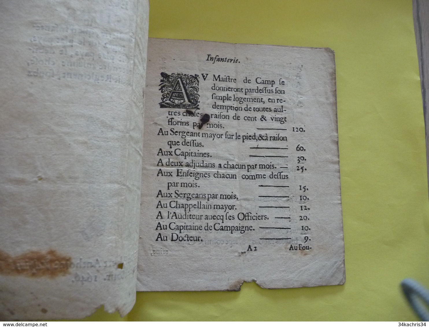 1646 Règlement Suivant Lequel Les Officiers De Guerre Cavalerie Infanterie ...5 Pages + 1 Page Manuscrite - Documents