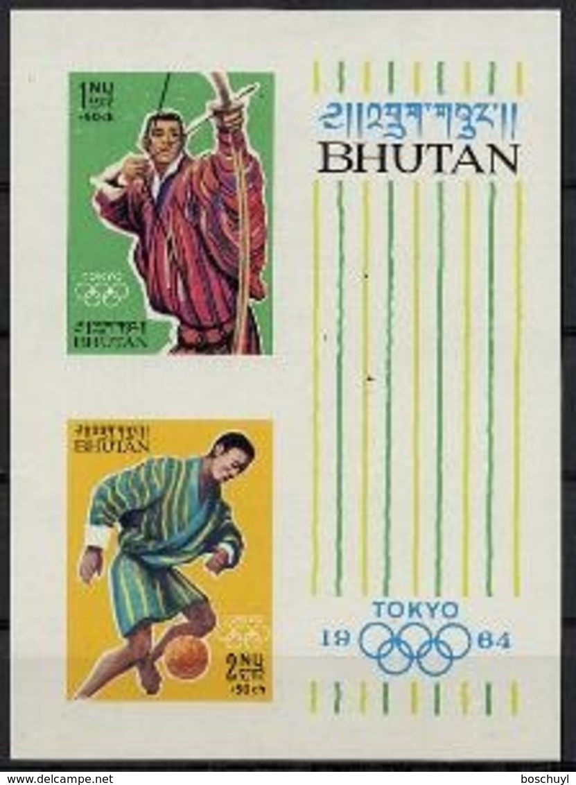 Bhutan, 1964, Olympic Summer Games Tokyo, Sports, MNH Imperforated, Michel Block 1B - Bhutan