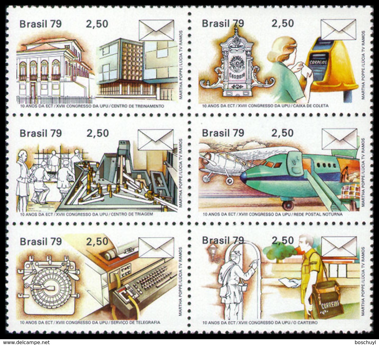 Brazil, 1979, UPU Congress, United Nations, MNH Block, Michel 1696-1701 - Autres & Non Classés