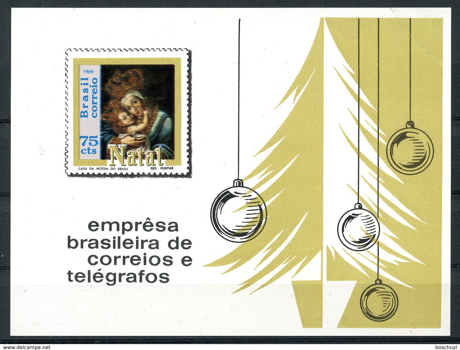 Brazil, 1969, Christmas, Painting, Art, MNH, Michel Block 25 - Autres & Non Classés