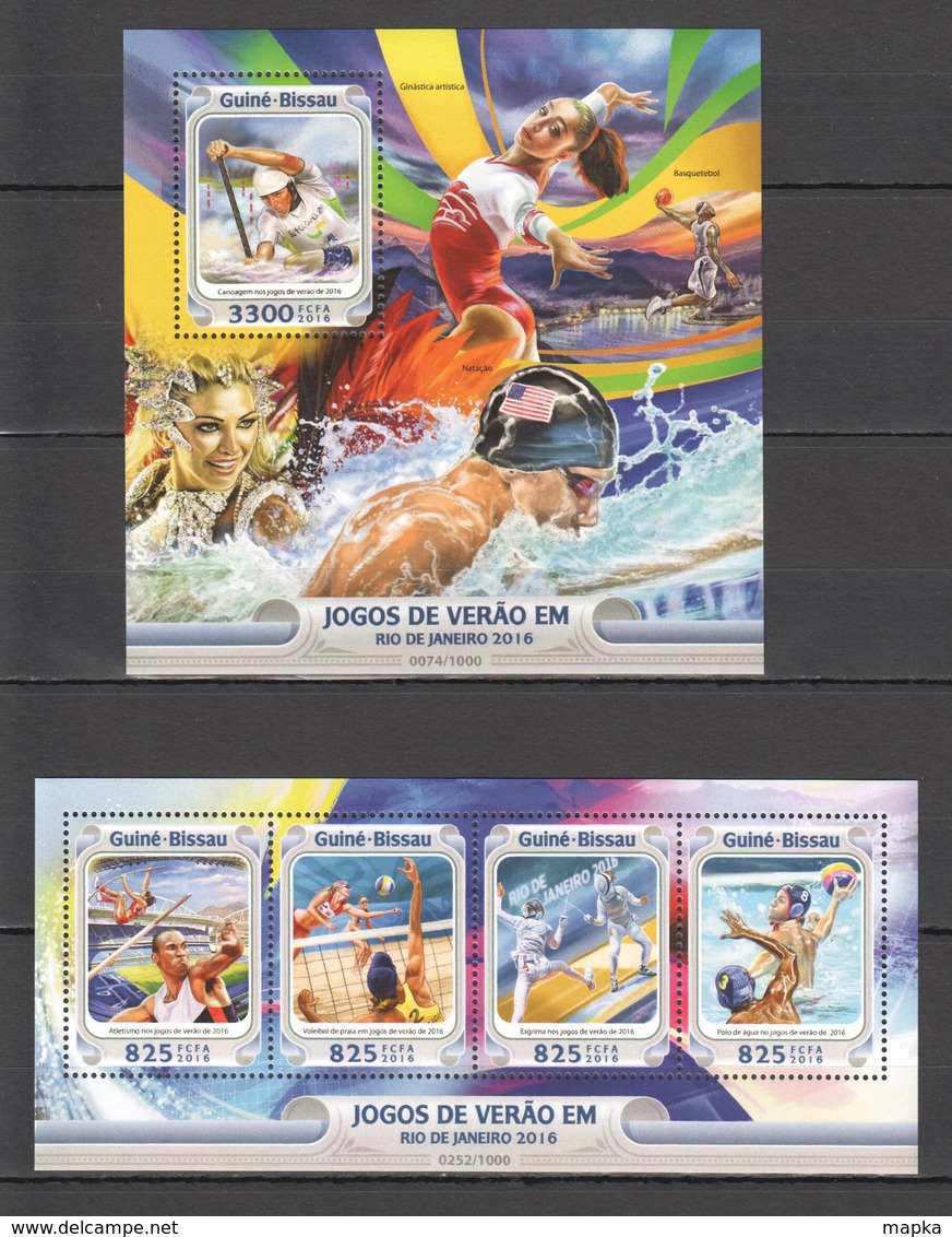 ST885 2016 GUINE GUINEA-BISSAU SPORTS OLYMPIC GAMES RIO DE JANEIRO 1KB+1BL MNH - Estate 2016: Rio De Janeiro