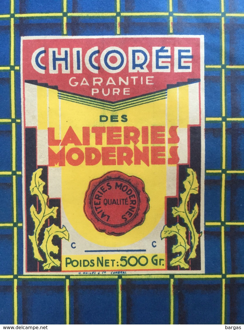Grand Emballage Etiquette De Chicorée Des Laiteries Modernes - Autres & Non Classés