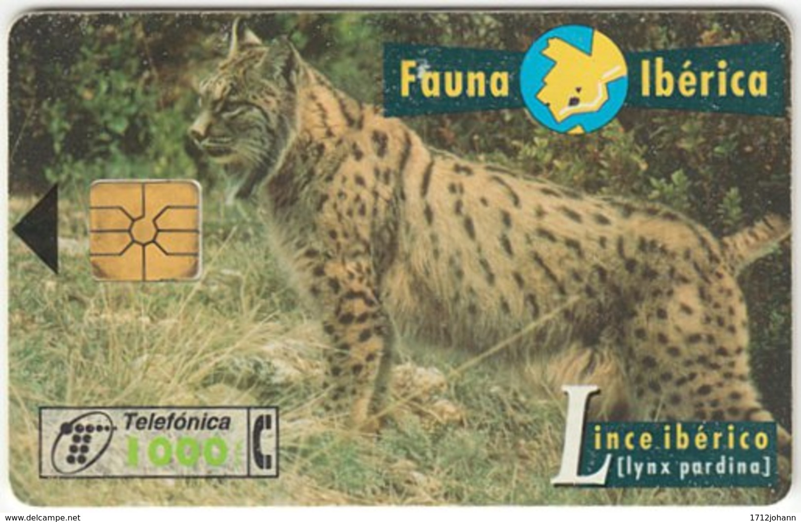 SPAIN B-215 Chip Telefonica - Animal, Cat, Lynx - Used - Emissioni Di Base