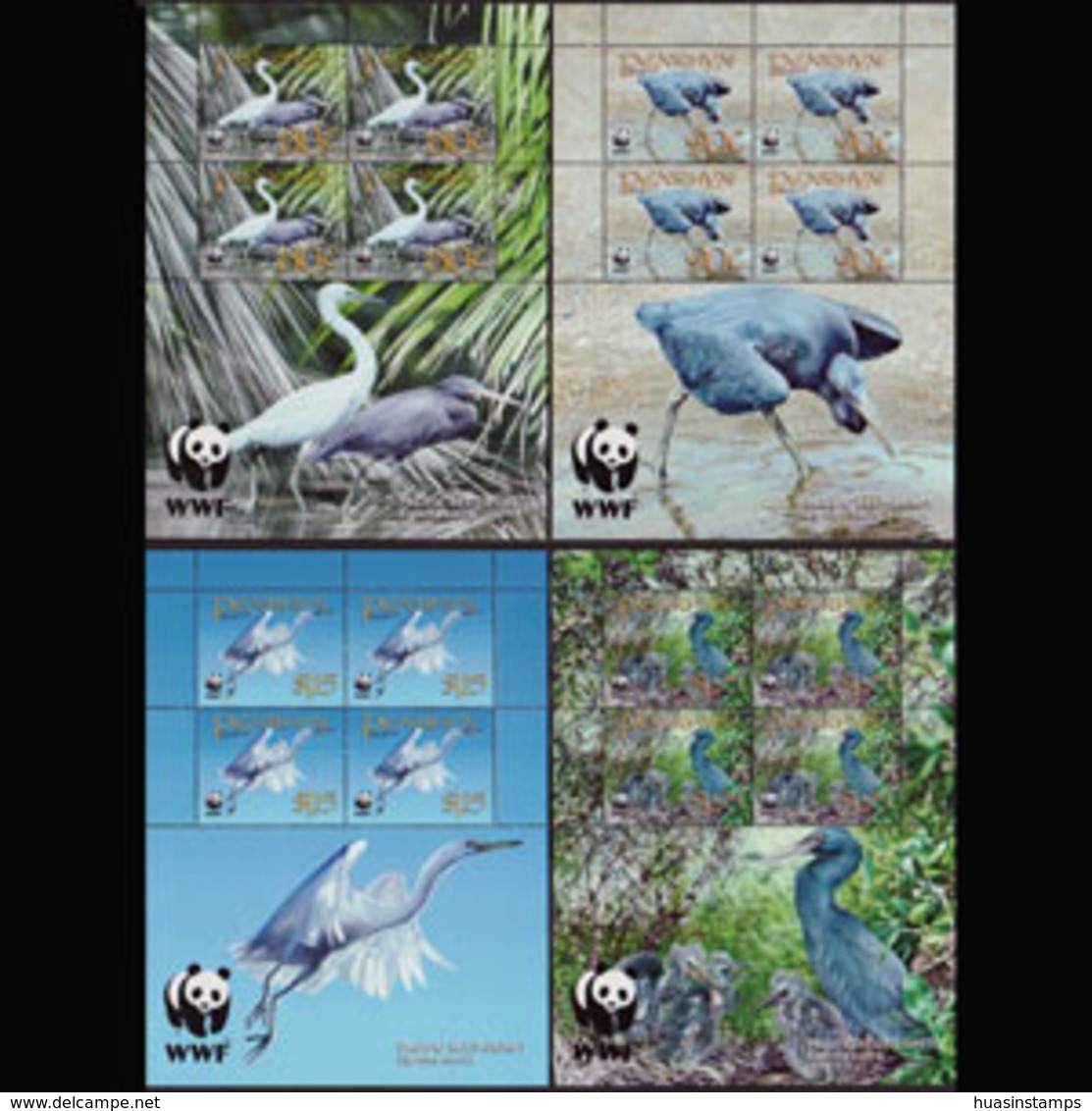 PENRHYN 2005 - Scott# 468A-71A Sheets-WWF Egrets MNH - Penrhyn