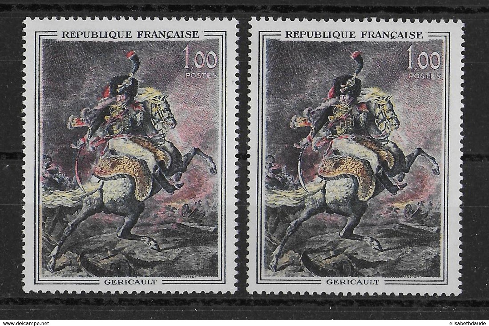 FRANCE - VARIETE SABRE ROUGE + NORMAL - YVERT N° 1365+1365a ** MNH  - COTE = 16 EUR. - Neufs