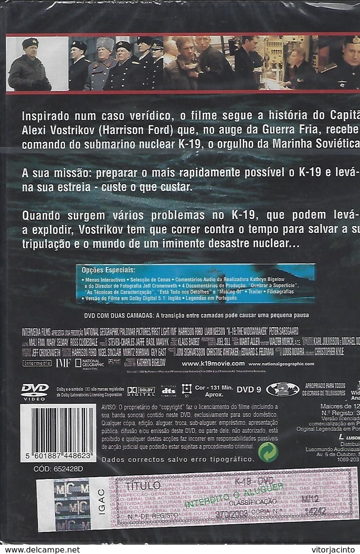 K19 - Movie With Original Lenguage And Portuguese Legends - DVD - Action, Adventure