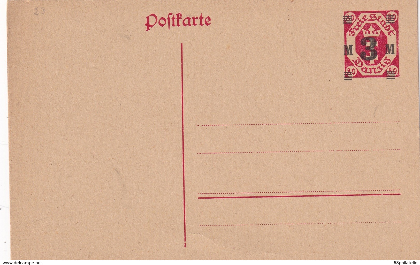 DANZIG   ENTIER POSTAL/GANZSACHE/POSTAL STATIONERY CARTE - Enteros Postales