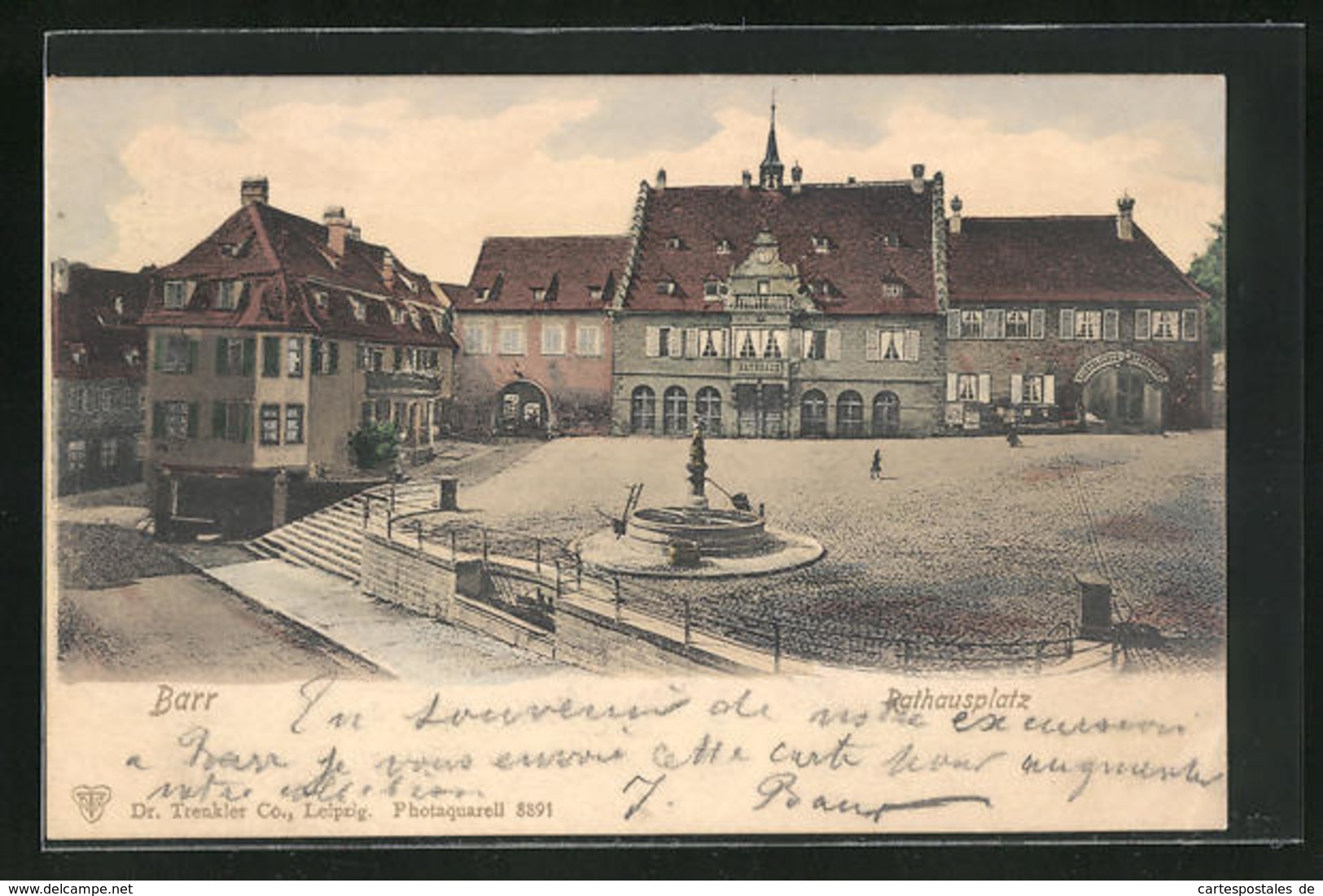 CPA Barr, Hôtel De Villeplatz Avec Fontaine - Barr