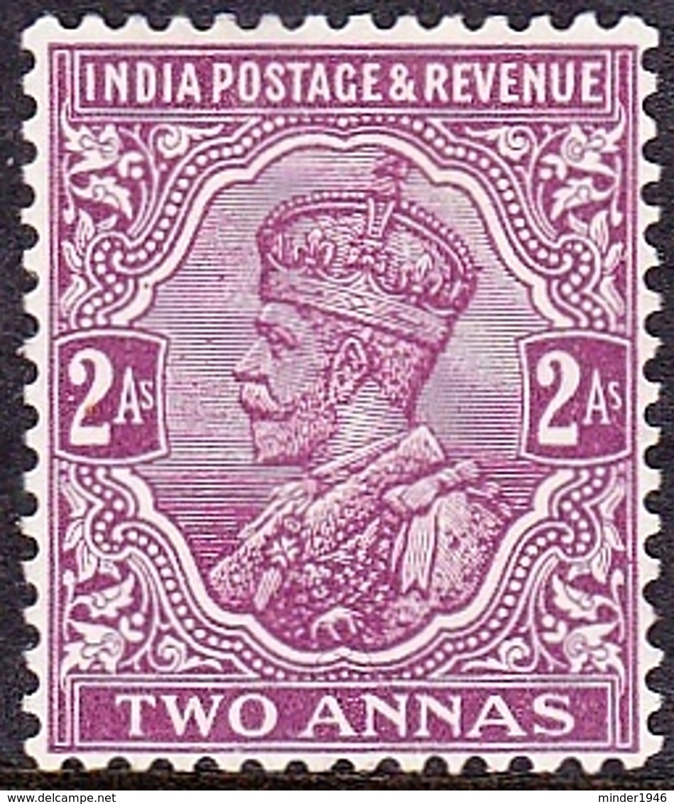 INDIA 1926 KGV 2 Anna Bright Purple SG205 MH - 1911-35 King George V