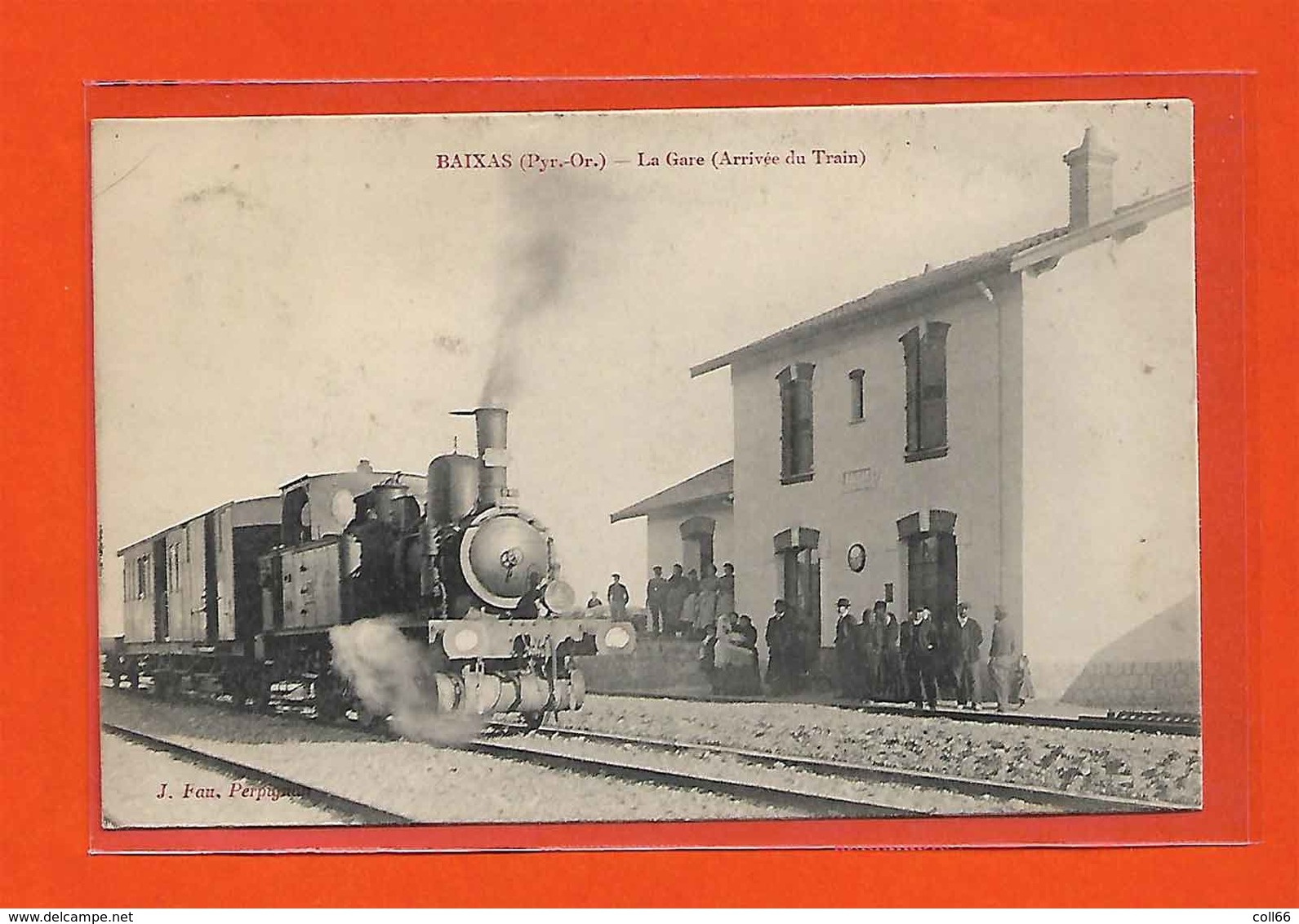66 Baixas 1911 Top RARe Locomotive Beau Plan La Gare Entrée Du Train Fau éditeur Dos Scanné - Autres & Non Classés