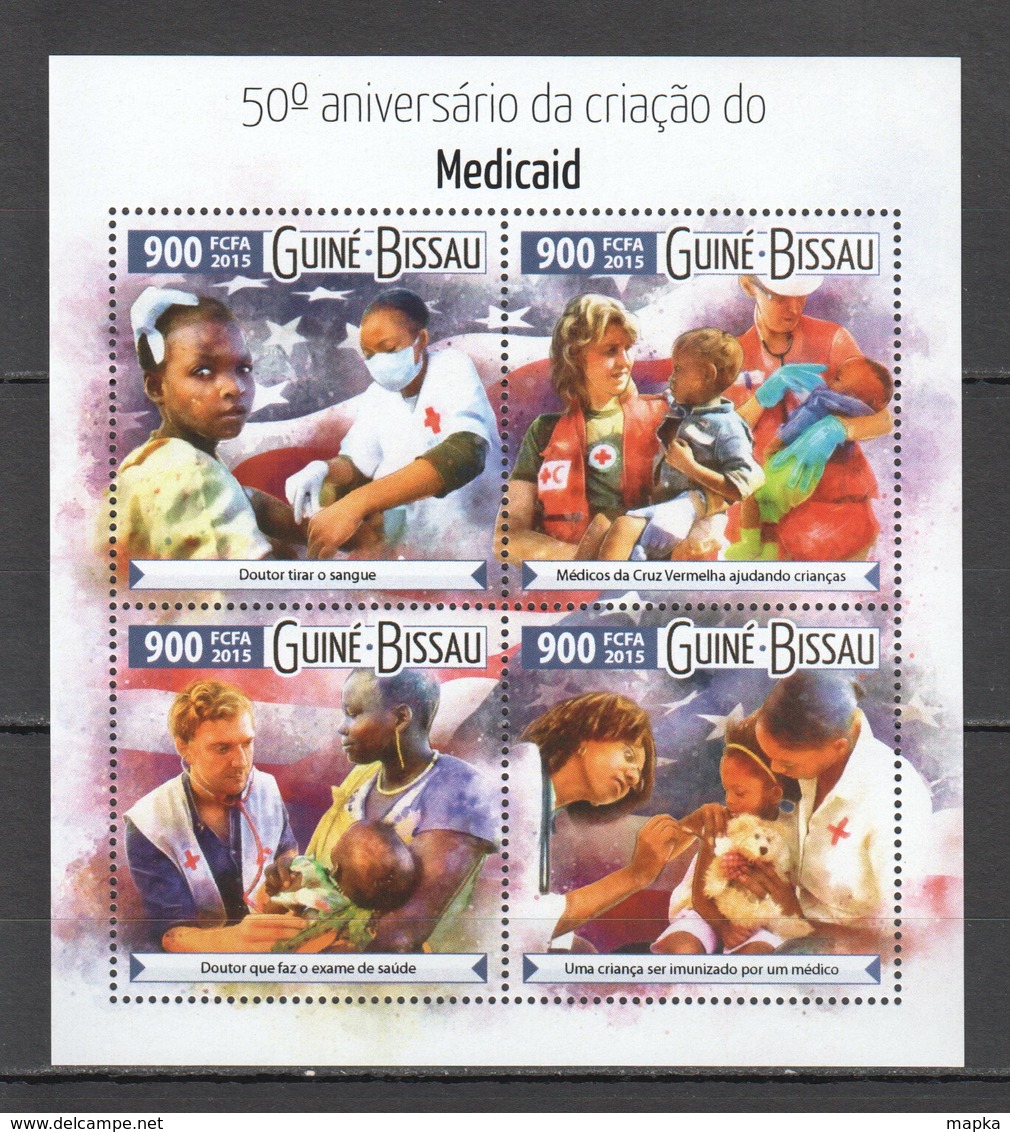 ST999 2015 GUINE GUINEA-BISSAU ORGANIZATIONS MEDICAID RED CROSS 50TH ANNIVERSARY 1KB MNH - First Aid