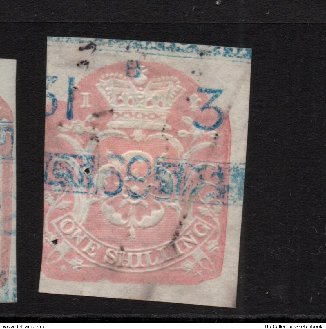 GB Fiscals / Revenues; Scarce General Purpose Imperf.;  0ne Shilling Rose With Pinholes - Steuermarken