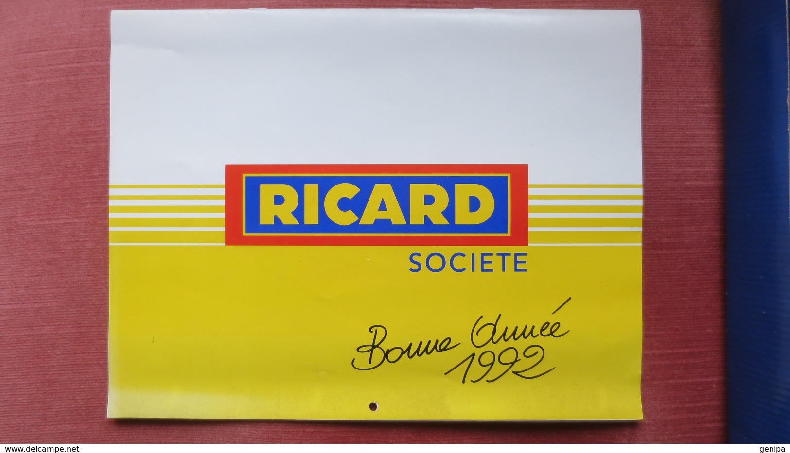 CALENDRIER RICARD 1992. 30X23 Cm. - Grand Format : 1991-00