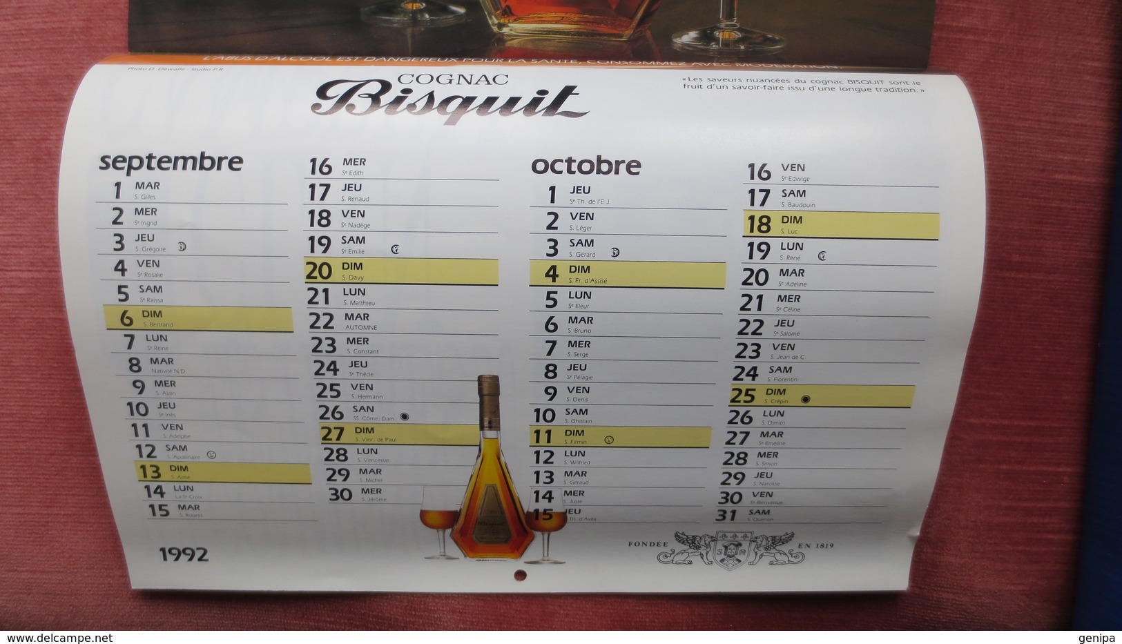 CALENDRIER RICARD 1992. 30X23 Cm. - Grand Format : 1991-00