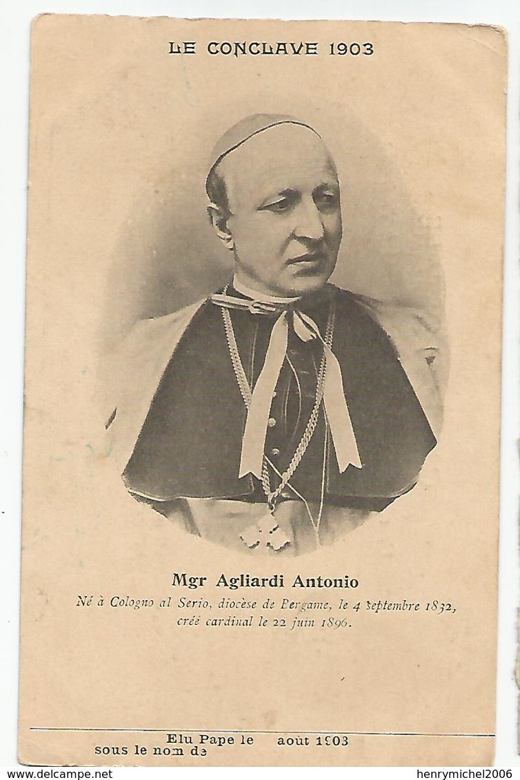 Cpa Mgr Agliardi Antonio Né Au Diocèse De Pergame Turquie Cardinal En 1896 , Conclave 1903 - Turquie