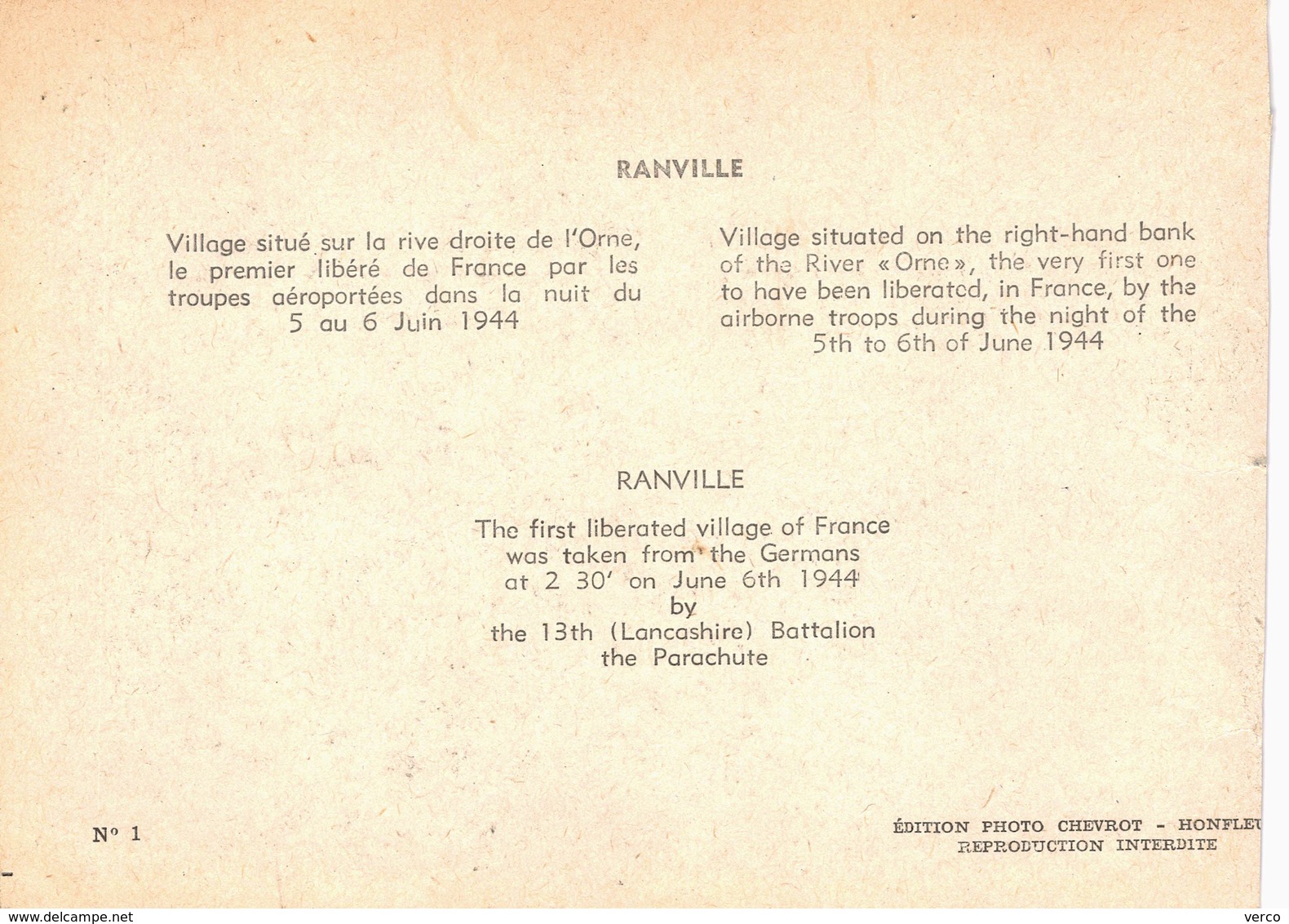 PHOTO Ancienne De RANVILLE - Détachée D'un Carnet  -  15 X 10,5 Cm - Autres & Non Classés