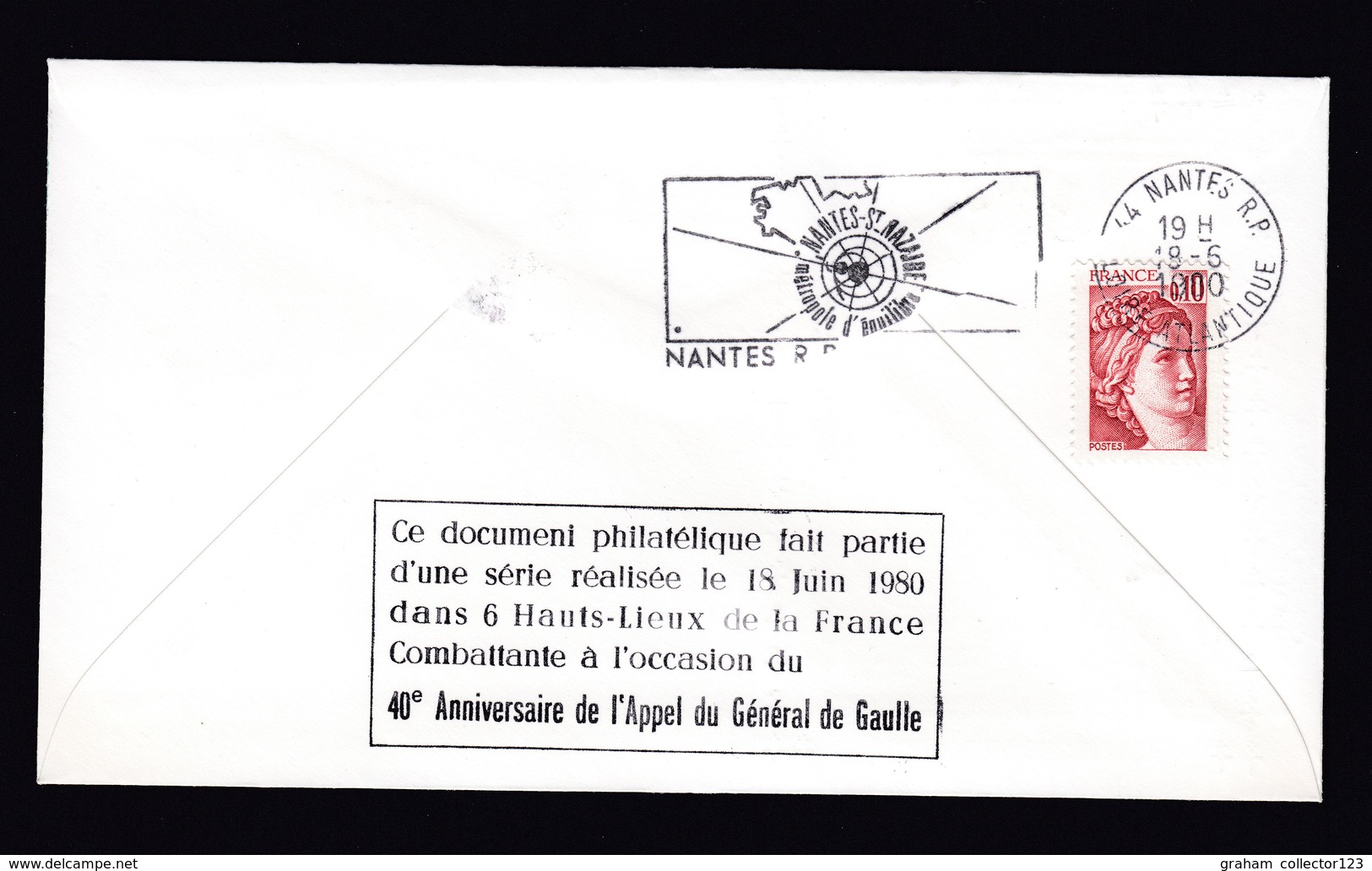 Lettre Brief 1980 France French Army Cover WW2 WWII Nantes Postmarks L'Affiche De L'Appel Envelope - Militaria