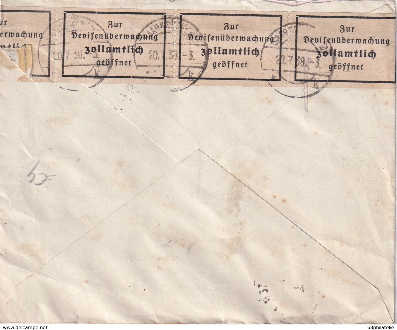 ALSACE-LORRAINE LETTRE DE METZ  OUVERTE  PAR LA DOUANE ALLEMANDE - Briefe U. Dokumente