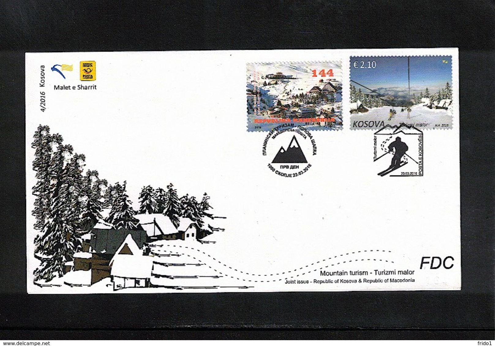 Macedonia + Kosovo 2016 Joint Issue Tourism FDC - Gemeinschaftsausgaben