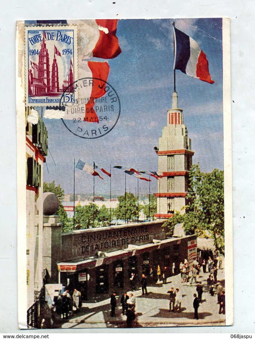 Carte Maximum 1954 Paris Foire  Trace Usure - 1950-1959