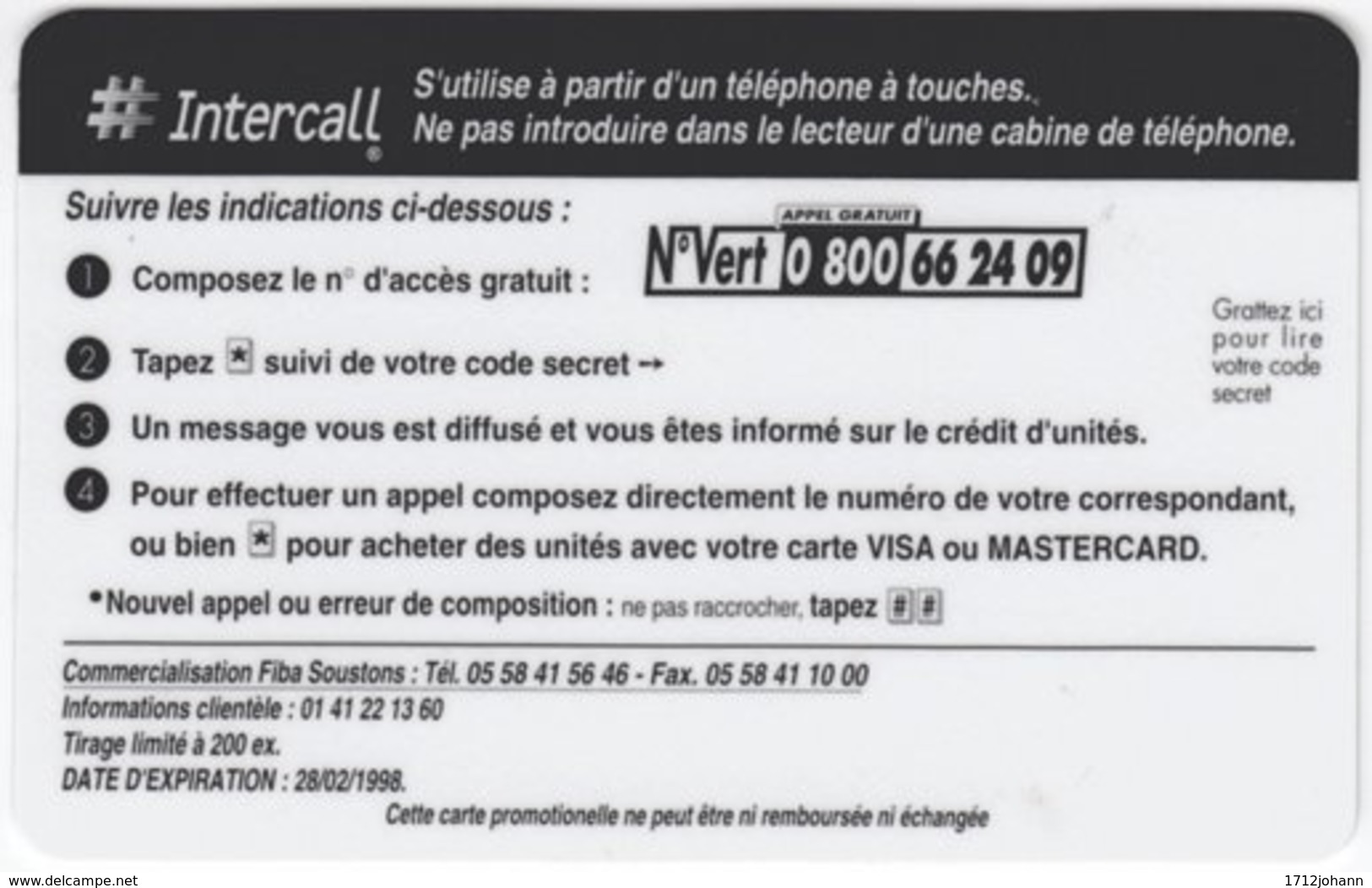 FRANCE C-488 Prepaid Intercall - Landscape, Winter - Used - Cellphone Cards (refills)