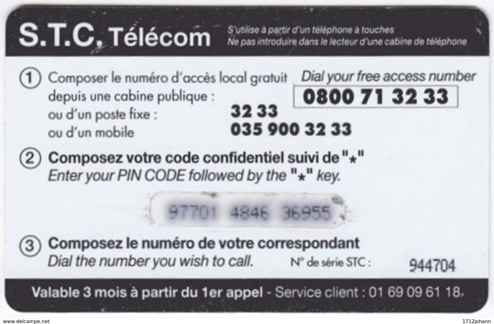 FRANCE C-550 Prepaid STC - Used - Nachladekarten (Refill)