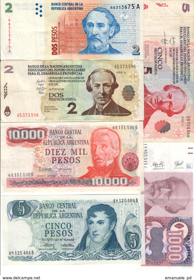 Argentina Lot 11 Banknotes - Argentinien