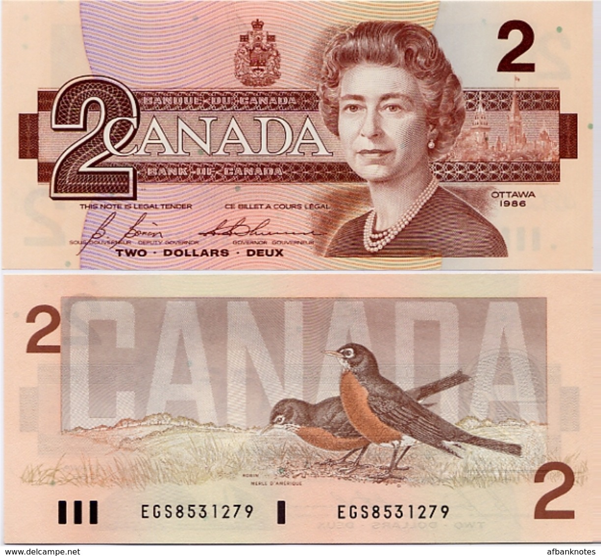 CANADA       2 Dollars        P-94c       1986       UNC - Canada