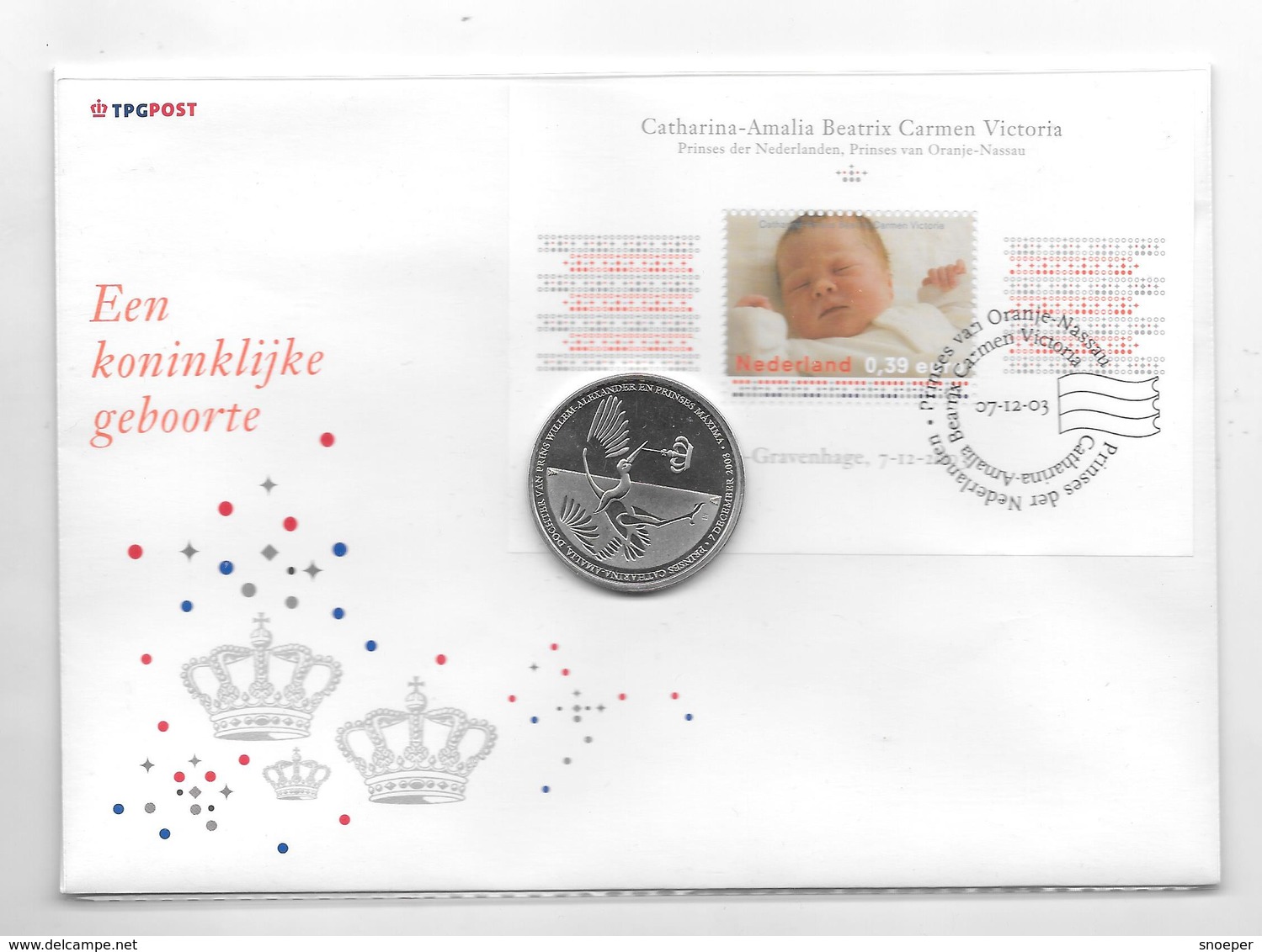 Volledige Set Uitgifte Geboorte  Prinses Catharina-Amalia Van Nederland 07-12-2003 - Royaux/De Noblesse