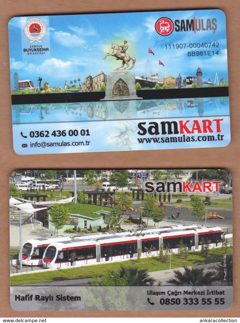 AC - MULTIPLE RIDE BUS, TRAM PLASTIC CARD SAMSUN, TURKEY PUBLIC TRANSPORTATIONULER #2 PUBLIC TRANSPORT - Altri & Non Classificati