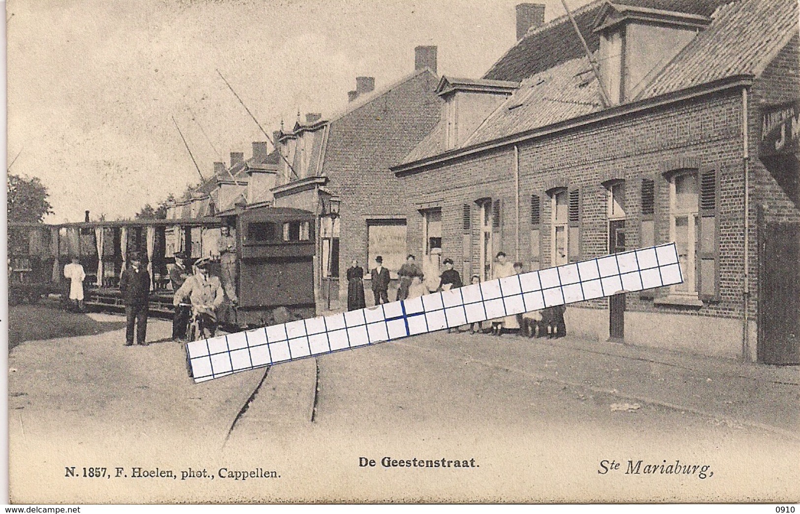 STE.MARIABURG-EKEREN-ANTWERPEN" DE GEESTENSTRAAT MET STOOMTRAM"HOELEN 1857 UITGIFTE 1906 TYPE 3 - Antwerpen