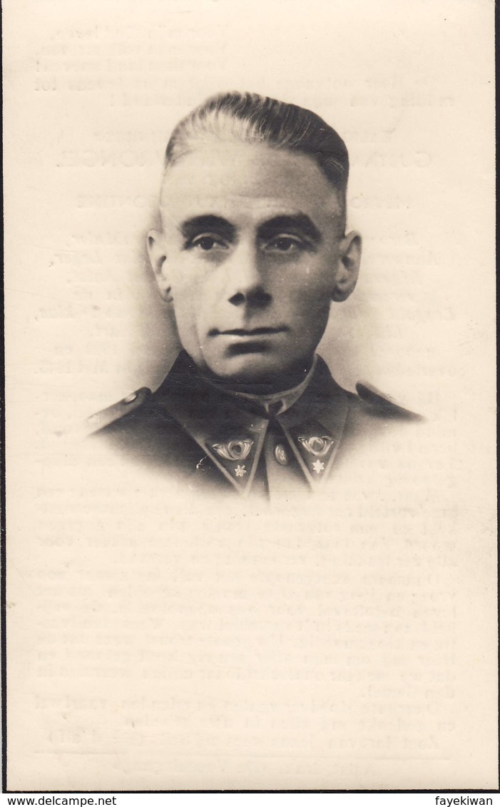 Evergem  " Gustaaf Wittewrongel - Adjudant Carabinier - Officier Geheime Leger- Ludwiglust  1900 - 1945 - Devotion Images