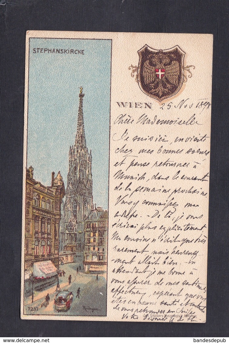 AK Illustrateur Vienne Wien Stephanskirche Heraldique 1898 - Churches
