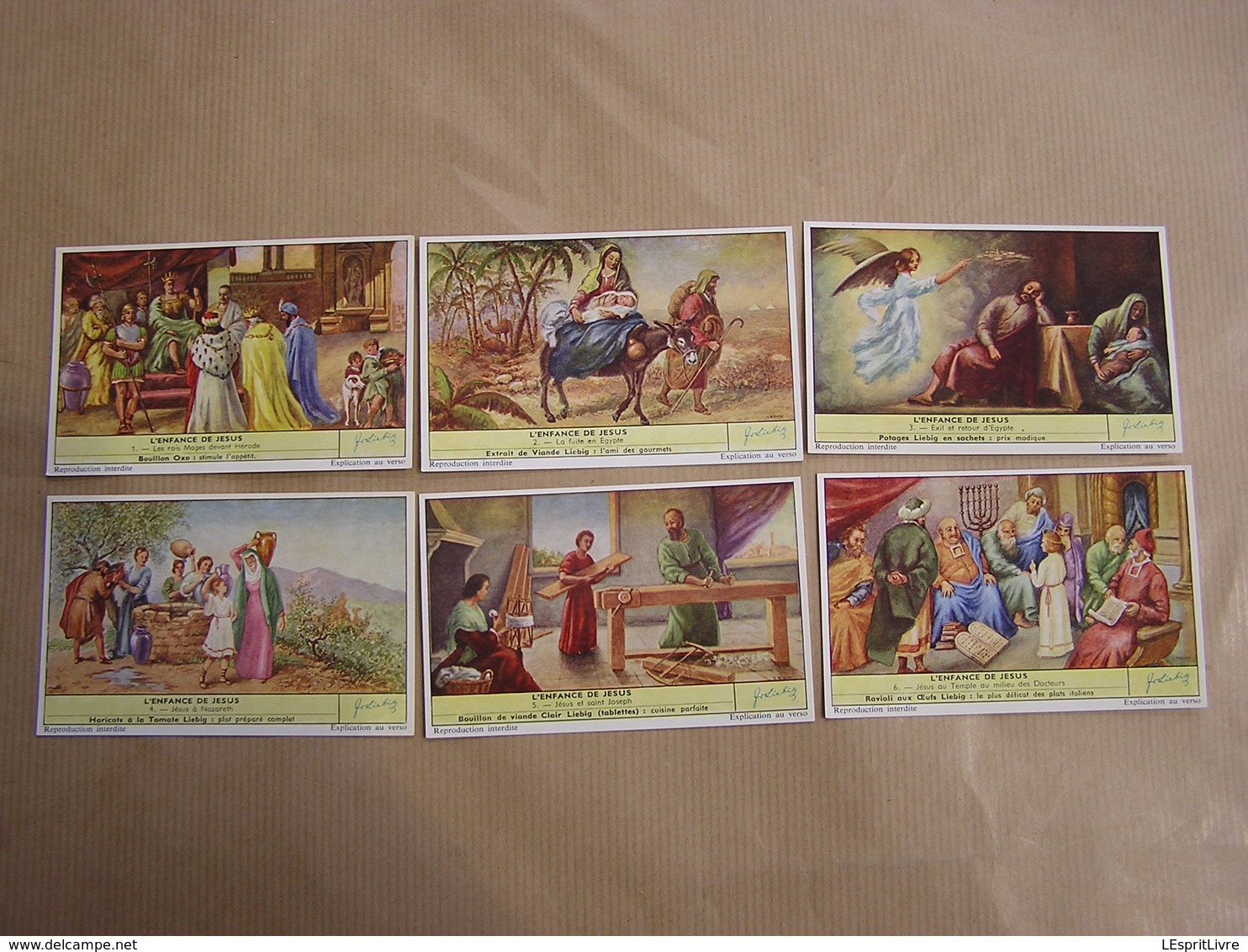LIEBIG L'Enfance De Jésus Histoire Religieuse Religion   Série De 6 Chromos Trading Cards Chromo - Liebig