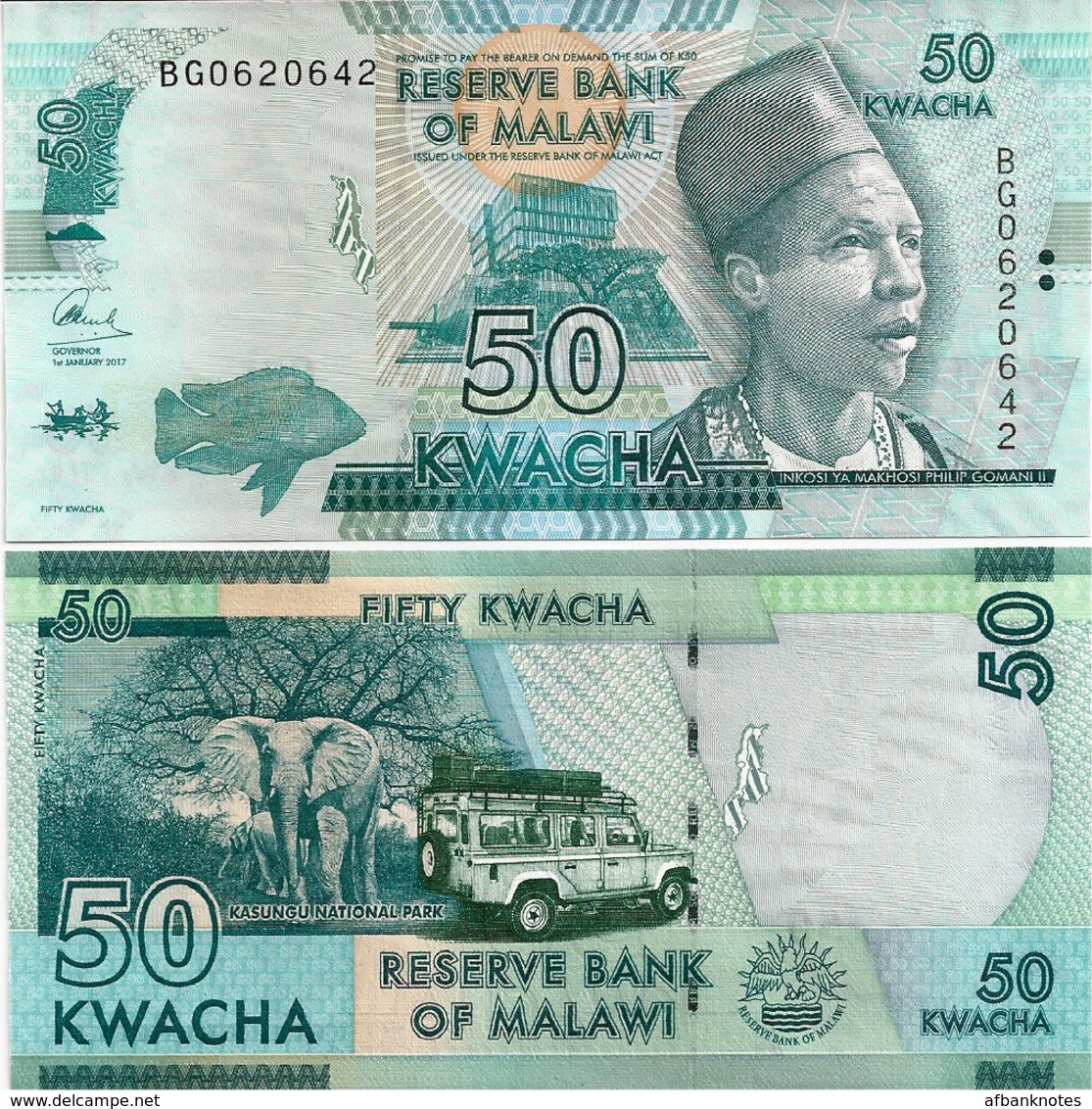 MALAWI       50 Kwacha       P-64d       1.1.2017       UNC  [ Sign. Chuka ] - Malawi