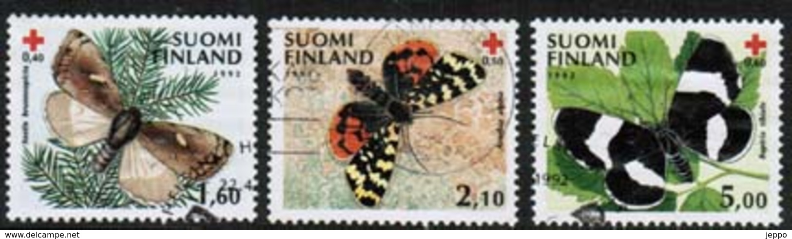 1992 Finland, Red Cross Butterflies Complete Set Used. - Used Stamps