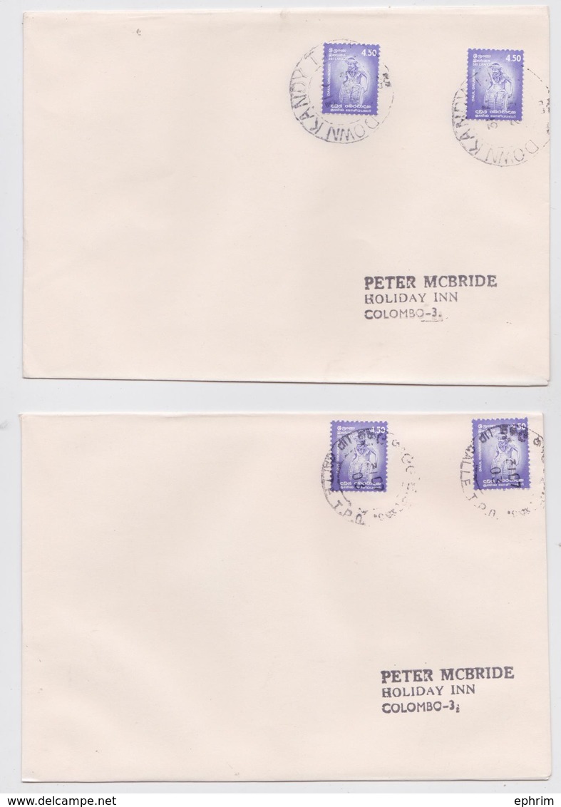 SRI LANKA CEYLON CEYLAN Lot De 2 Enveloppes Kandy Et Galle TPO 2003 - Travelling Post Office Railway - Poste Ferroviaire - Sri Lanka (Ceylan) (1948-...)