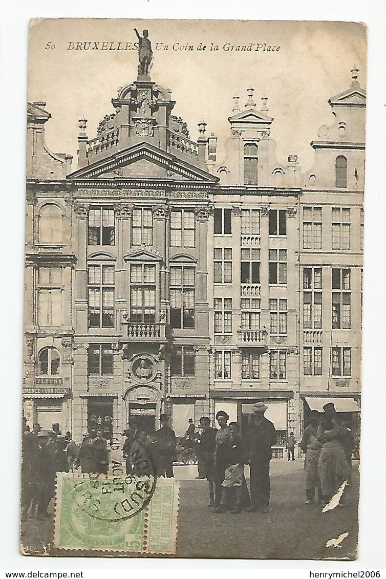 Belgique Bruxelles Un Coin De La Grand Place Carte Taxée Taxe - Marktpleinen, Pleinen