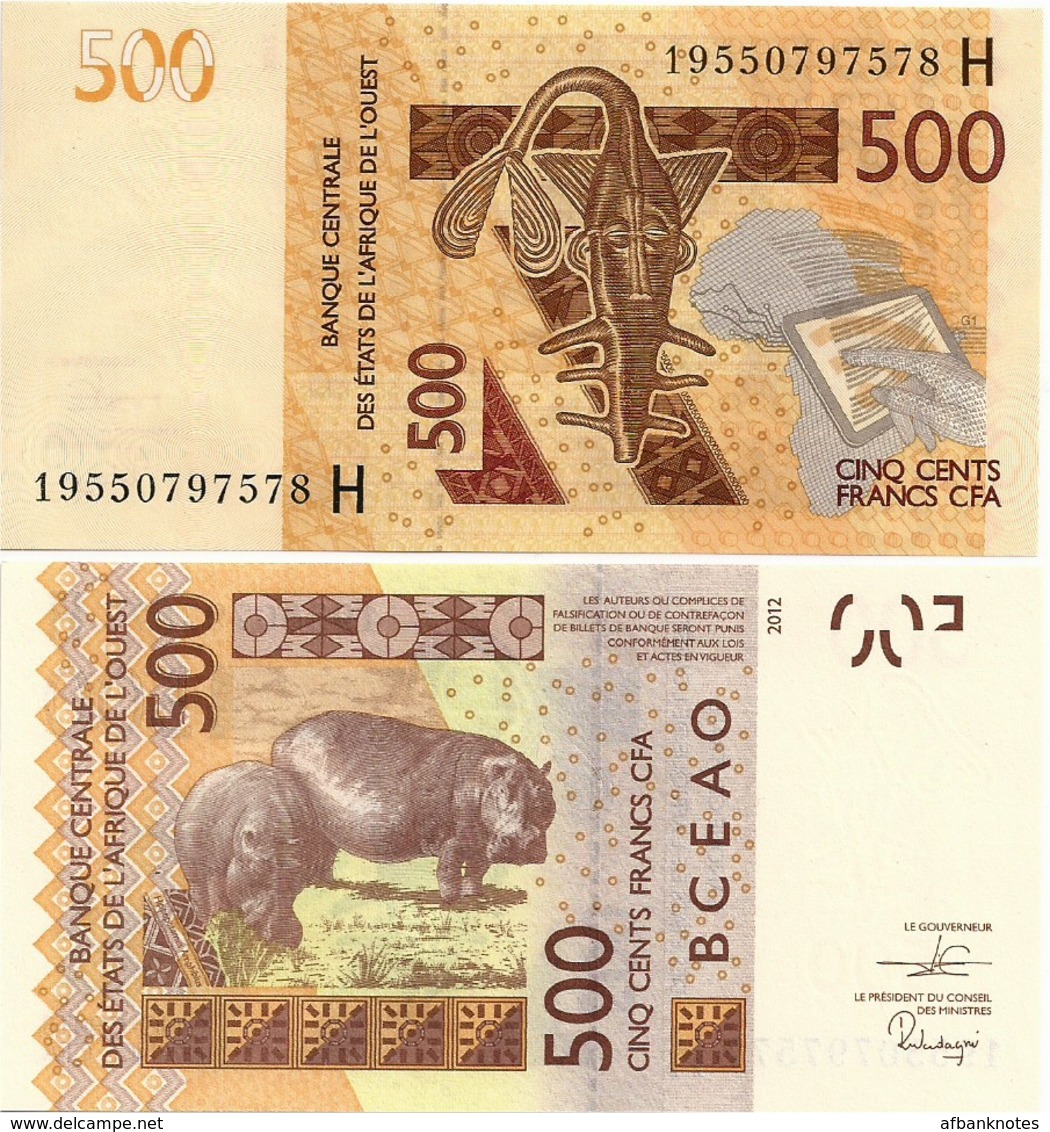 WEST AFRICAN STATES   H: Niger        500 Francs       P-619H[g]        2012 - (20)19        UNC - West African States